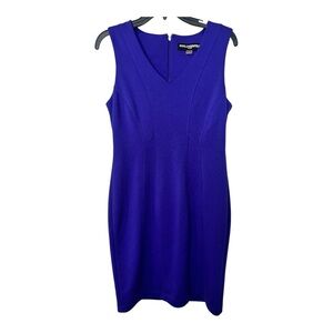 Karl Lagerfeld Paris Purple Notched V-Neck Sheath Dress Size 6